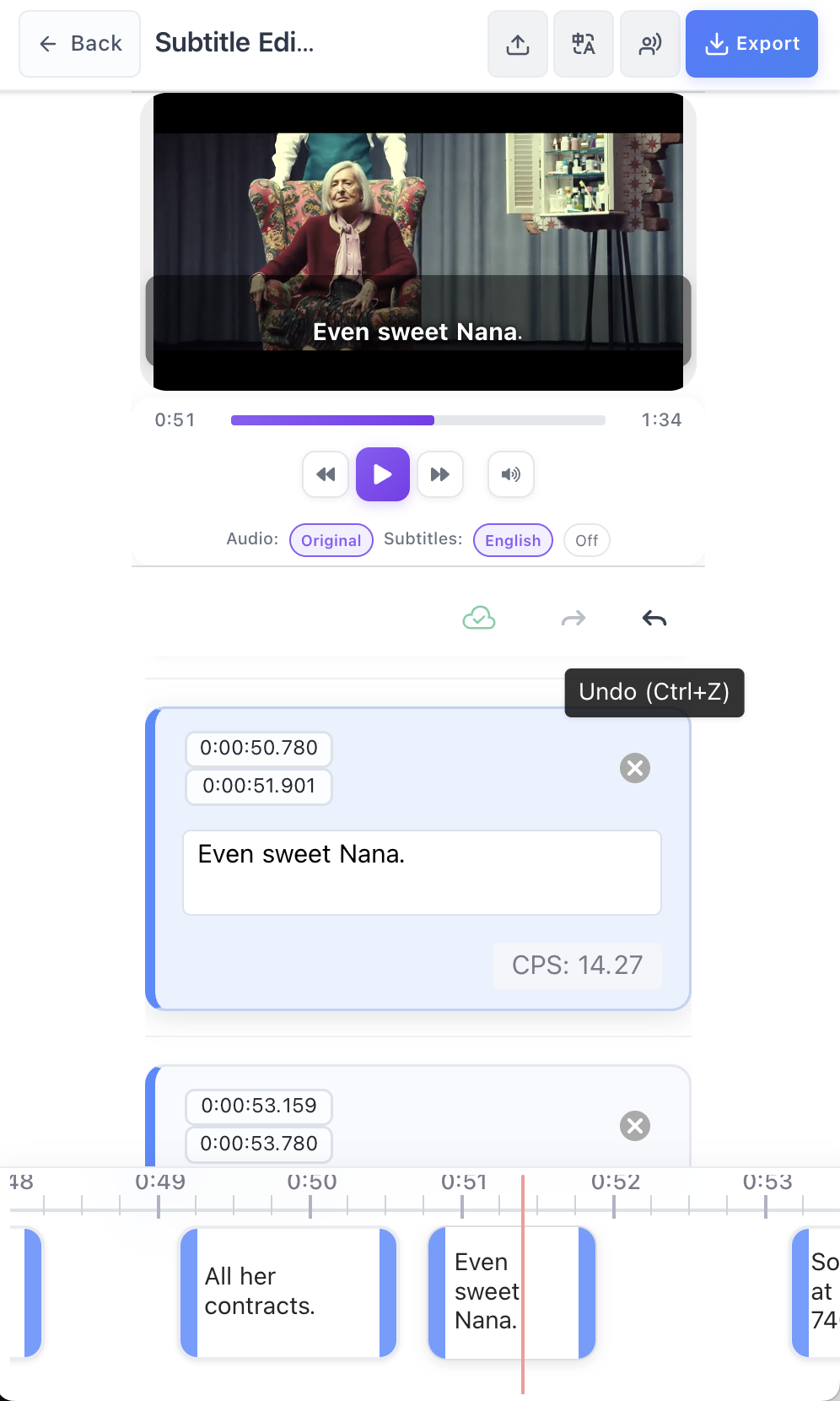 Subtitle Generator Mobile Interface