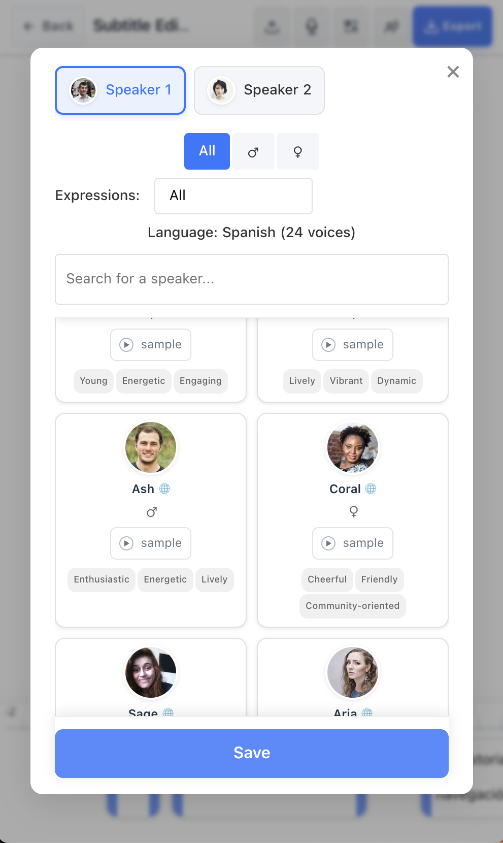 Video Translator Mobile Interface